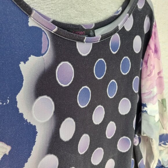 Azalea Knit Colorful Artistic Tunic Dress Top Sz-XL (T-390) - Picture 9 of 13